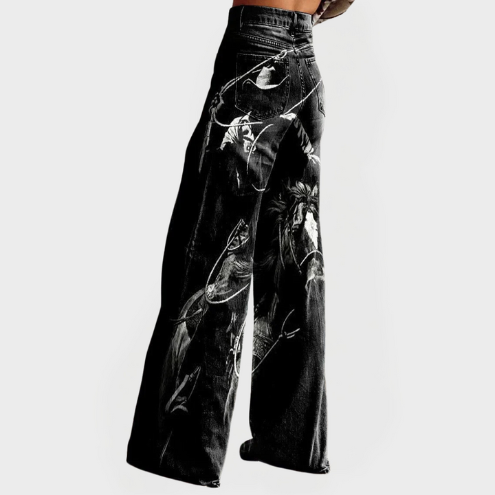 Jeans comodi e alla moda con motivo