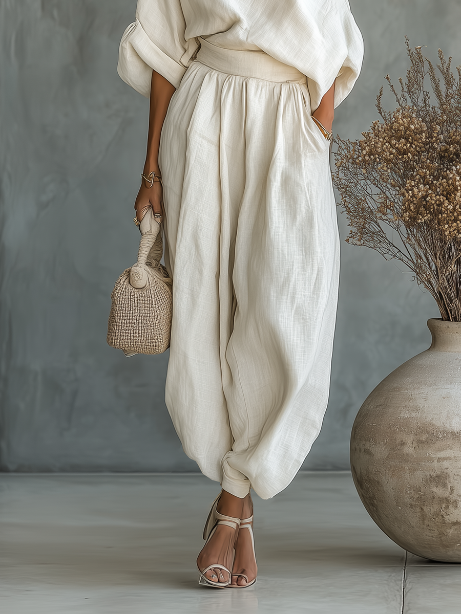Lisa | Top morbido a spalle scoperte e pantaloni tapered