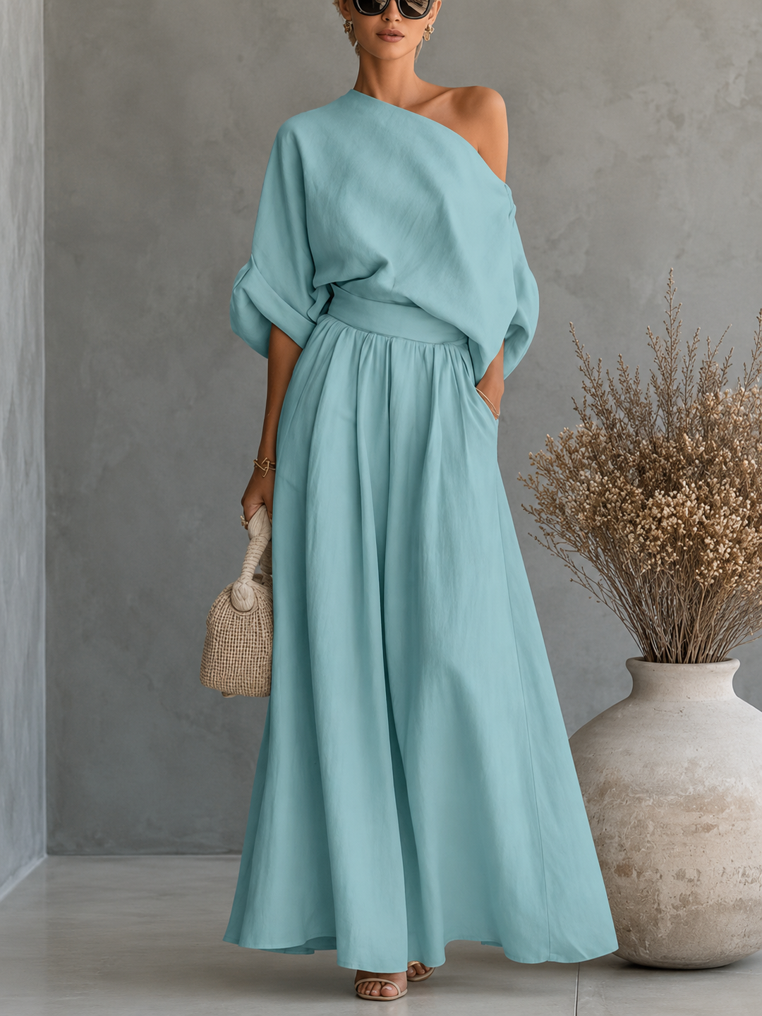 Lisa | Top morbido a spalle scoperte e pantaloni tapered