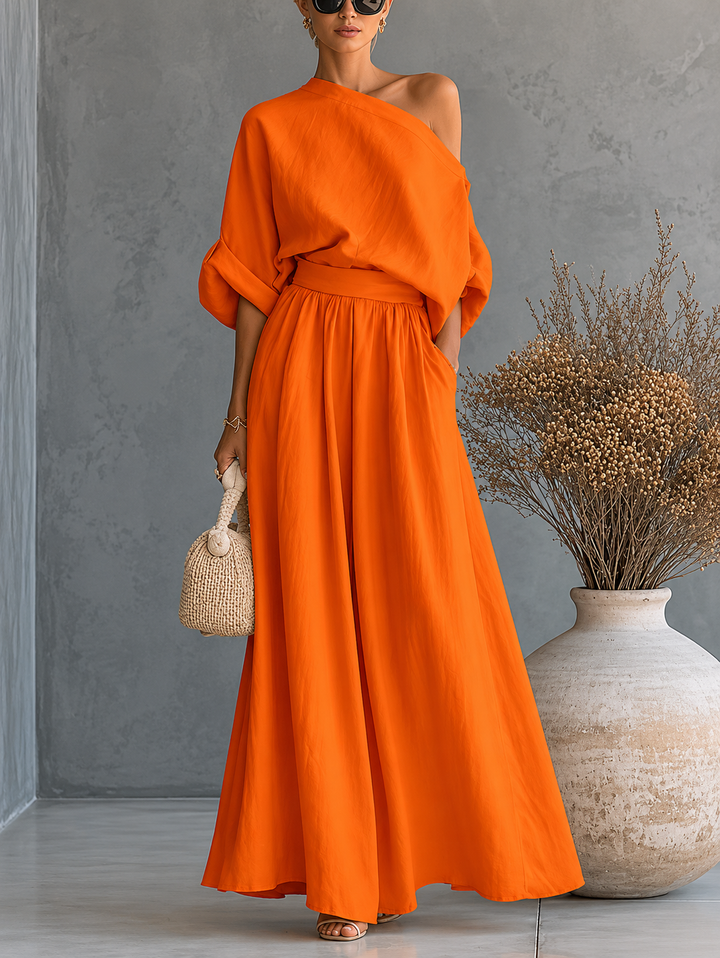 Lisa | Top morbido a spalle scoperte e pantaloni tapered