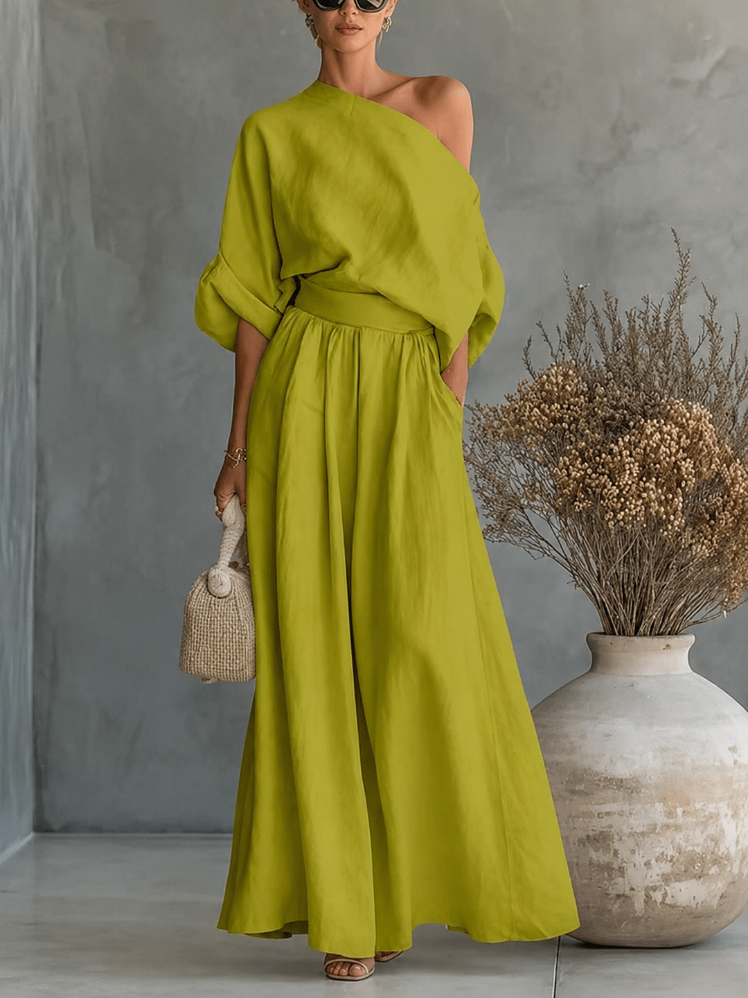 Lisa | Top morbido a spalle scoperte e pantaloni tapered