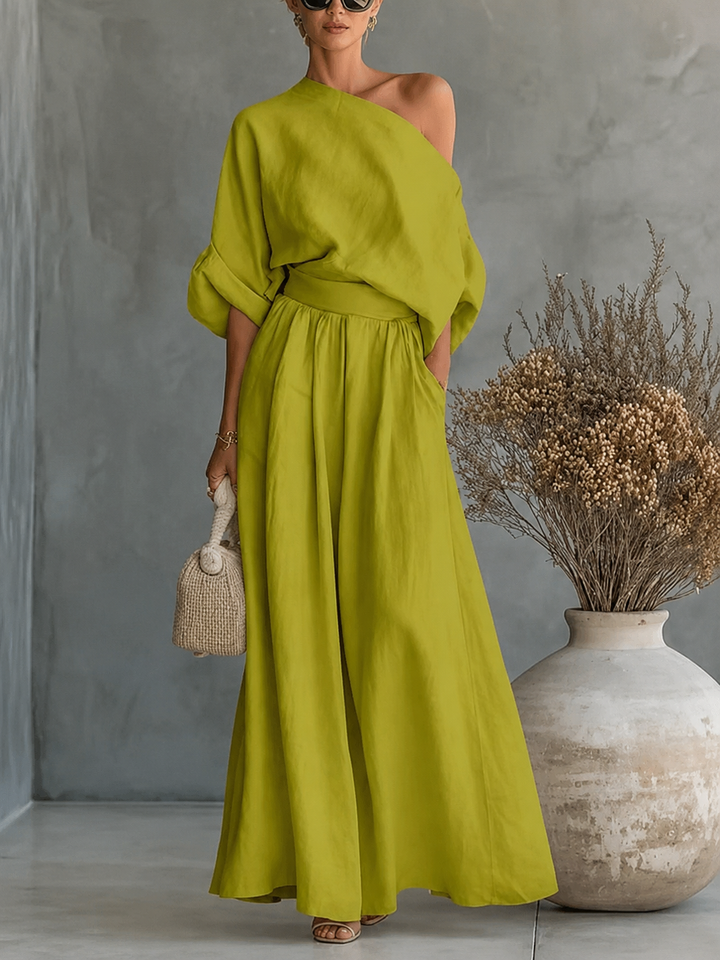 Lisa | Top morbido a spalle scoperte e pantaloni tapered
