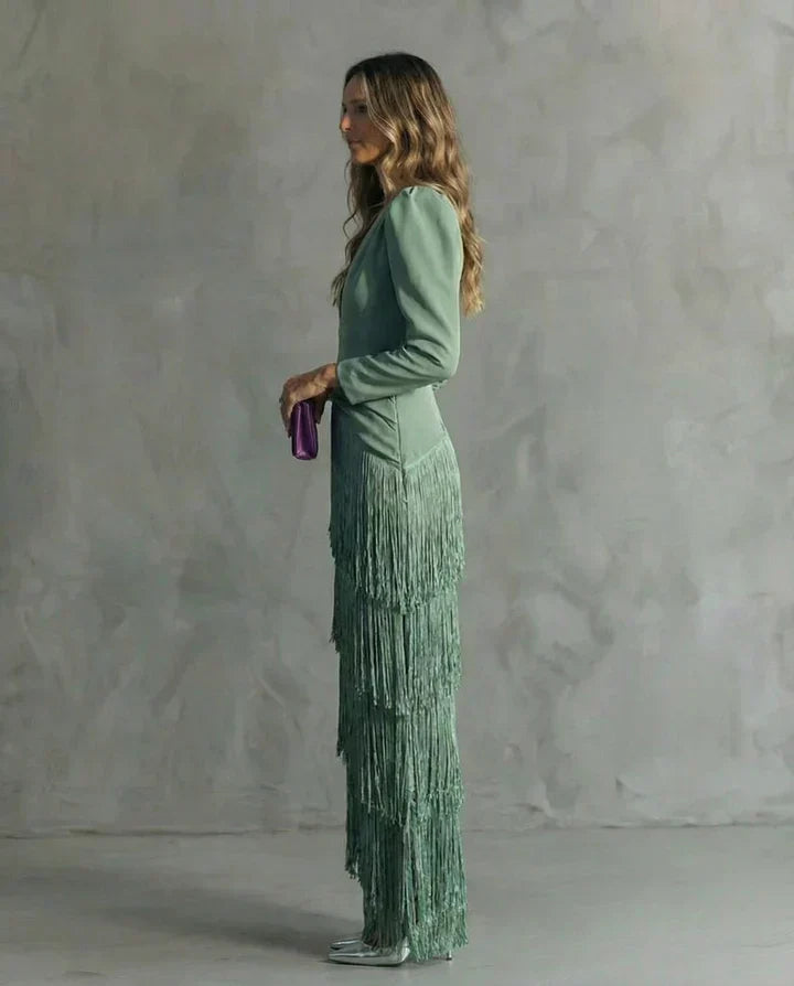 Clara - Abito blazer a maniche lunghe con profondo scollo a V