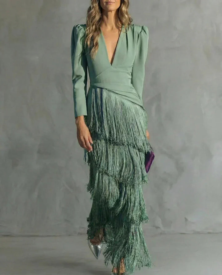 Clara - Abito blazer a maniche lunghe con profondo scollo a V