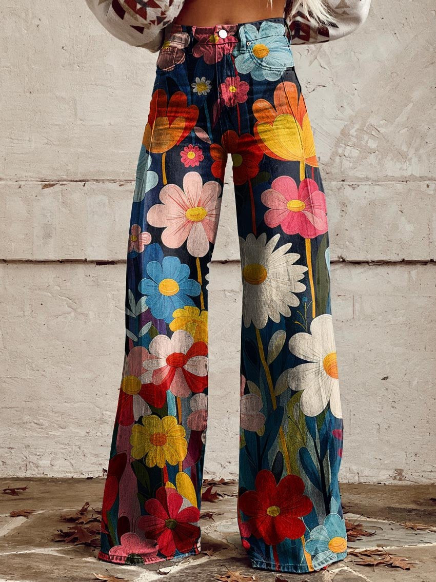 Léna - Pantaloni larghi floreali
